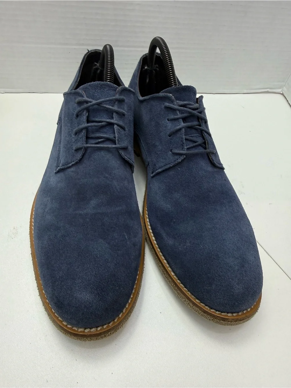 Saks Fifth Avenue Men's Blue Suede Derby Shoes size 8.5
